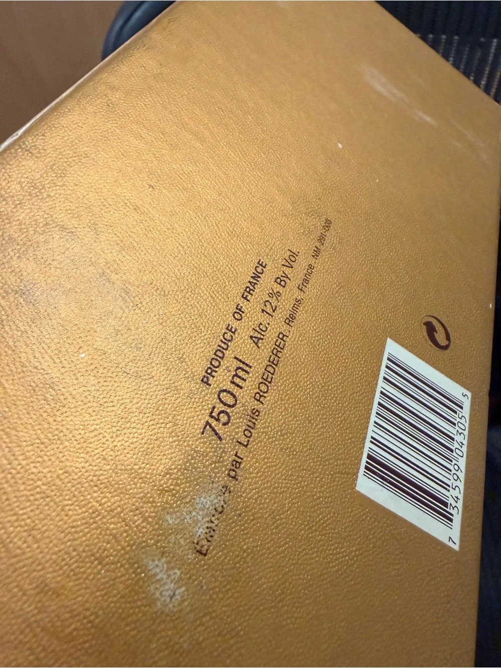 Louis Roederer Cristal Champagne Gold Gift Box New Bottle